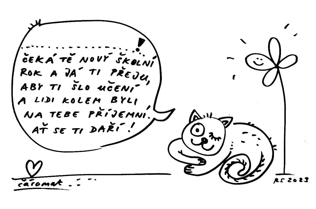 Přání s kočkou a textem