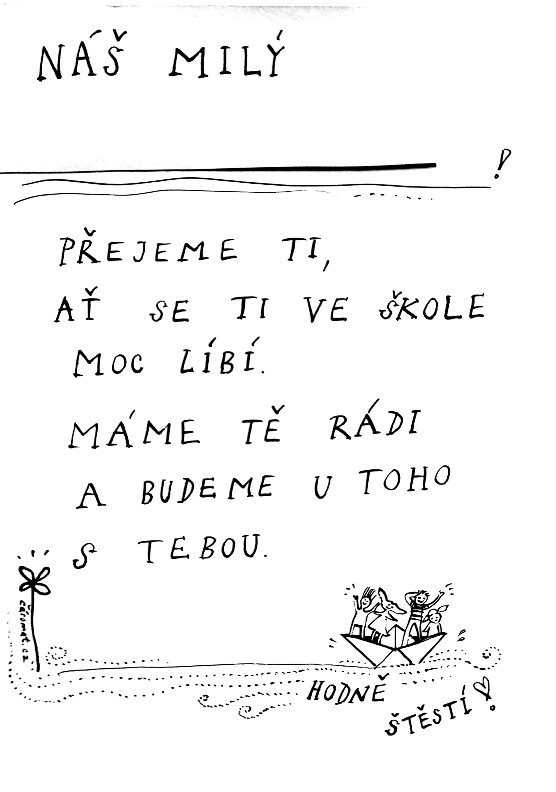 Přání pro prvňáčka kluka k 1. září