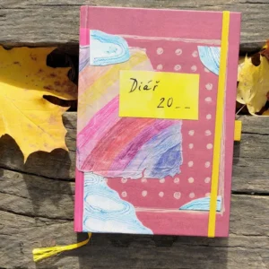 Nedatovaný diář – knižní vazba (modrý/červený)