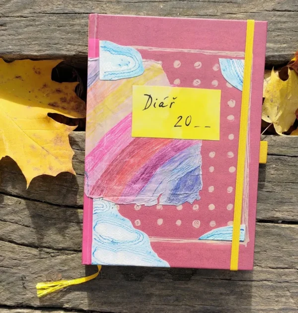 Nedatovaný diář – knižní vazba (modrý/červený)